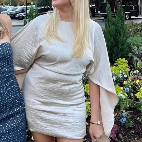 Women's Cream and White Dress - Picture 1 of 4